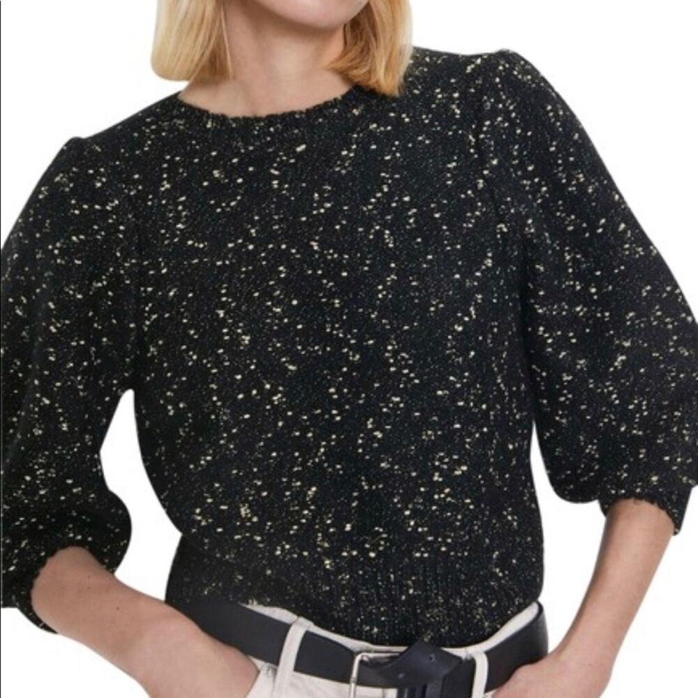 Zara black chunky sweater with metallic thread size Small